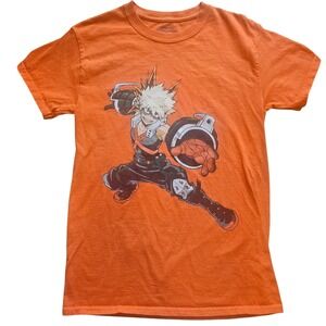 My Hero Academia Bakugo Katsuki Posed to Fight Anime Graphic Tee Orange Mens S